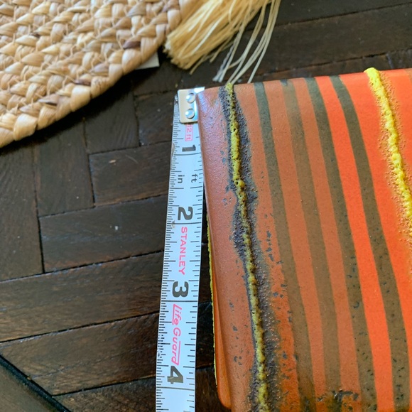 Unique Bitossi orange striped ceramic box with sticker MCM - Picture 8 of 11
